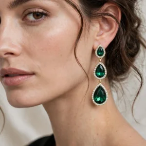Royal Emerald Drop Earrings