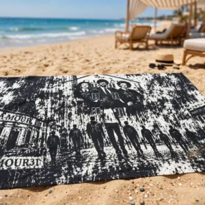 L'amour Black and White Beach Towel